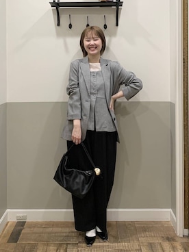 「アイテム（チノパンツ）」を使った、Moekaさん（レディース・162cm）の春コーディネート