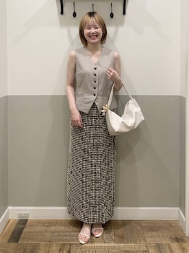 「A part by（アパートバイ）のハートモチーフバッグ（ショルダーバッグ、ホワイト系）」を使った、Moekaさん（レディース）の夏コーディネート