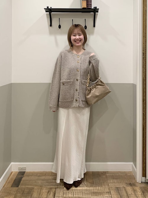 セール】【セットアップ対応】アンゴラウールツイードカーディガン