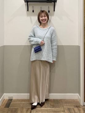 「A part by（アパートバイ）のアイテム（ショルダーバッグ）」を使った、Moekaさん（レディース・162cm）の冬コーディネート