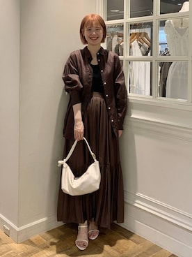 「A part by（アパートバイ）のハートモチーフバッグ（ショルダーバッグ、ホワイト系）」を使った、Moekaさん（レディース）の夏コーディネート