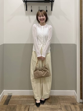 「A part by（アパートバイ）のチェーン2WAYBAG（ショルダーバッグ、ベージュ系）」を使った、Moekaさん（レディース）の春コーディネート