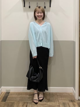 「A part by（アパートバイ）のハートモチーフバッグ（ショルダーバッグ、ブラック系）」を使った、Moekaさん（レディース）の夏コーディネート