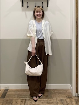 「A part by（アパートバイ）のハートモチーフバッグ（ショルダーバッグ、ホワイト系）」を使った、Moekaさん（レディース）の夏コーディネート