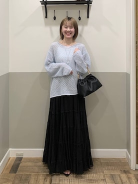 「A part by（アパートバイ）のチェーン2WAYBAG（ショルダーバッグ、ブラック系）」を使った、Moekaさん（レディース）の春コーディネート
