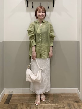 「A part by（アパートバイ）のハートモチーフバッグ（ショルダーバッグ、ホワイト系）」を使った、Moekaさん（レディース）の夏コーディネート