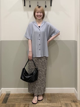 「A part by（アパートバイ）のプリーツイージータイトスカート2（スカート、ブラウン系）」を使った、Moekaさん（レディース）の夏コーディネート