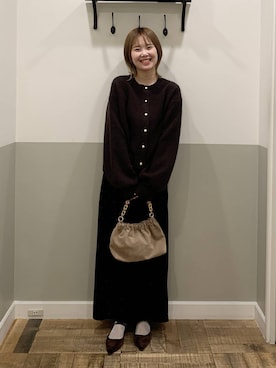 「A part by（アパートバイ）のアイテム（ショルダーバッグ）」を使った、Moekaさん（レディース・162cm）の冬コーディネート