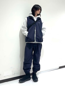 「アイテム（ダウンベスト）」を使った、rikutoさん（メンズ・174cm）の冬コーディネート