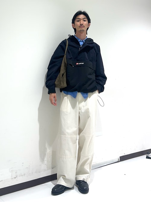 lottoロットナイロンジャケットアノラックユーロ90s刺繍ロゴホワイトメンズL