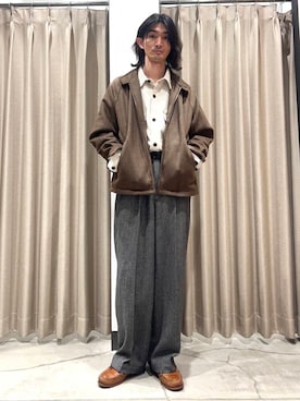 「ウールパンツ」｜rikutoさん（メンズ・174cm）の冬コーディネート
