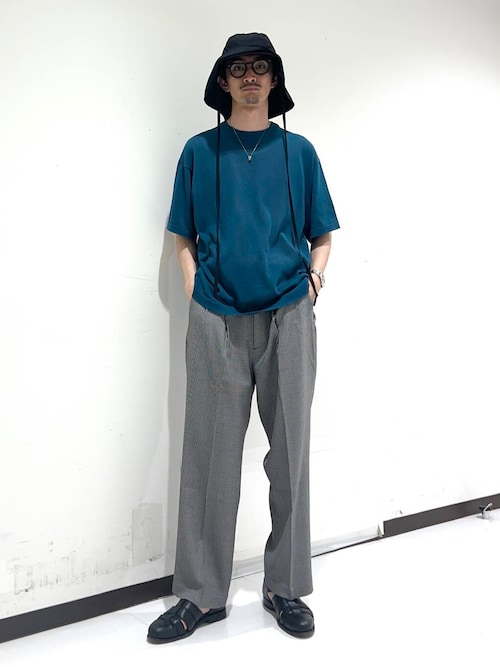 new basic ウールツイルワイドスラックス