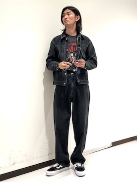 「アイテム（デニムジャケット）」を使った、rikutoさん（メンズ・174cm）の夏コーディネート