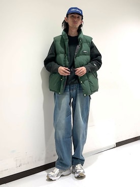 「アイテム（ダウンベスト）」を使った、rikutoさん（メンズ・174cm）の秋コーディネート