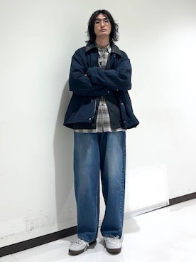 「レイヤード」｜「アイテム（その他アウター）」を使った、rikutoさん（メンズ・174cm）の秋コーディネート