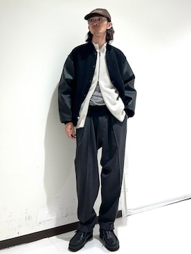 「アイテム（スタジャン）」を使った、rikutoさん（メンズ・174cm）の秋コーディネート