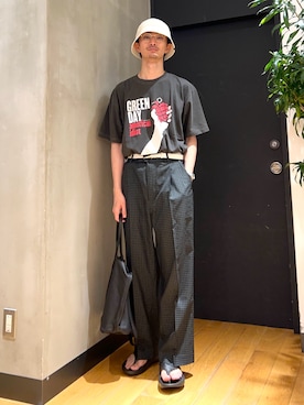 「アイテム（サンダル）」を使った、rikutoさん（メンズ・174cm）の夏コーディネート
