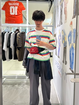 「URBAN RESEARCH（アーバンリサーチ）のLOTTO　MULTI BORDER T-SHIRTS（Tシャツ/カットソー、ホワイト系）」を使った、rikutoさん（メンズ・175cm）の秋コーディネート