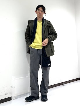 「カシミヤ」｜「アイテム（ミリタリージャケット）」を使った、rikutoさん（メンズ・174cm）の秋コーディネート