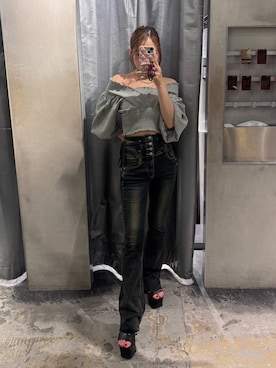 「EMODA（エモダ）のサイドオープンバルキーサンダル（サンダル）」を使った、豊田朱莉さん（レディース・157cm）の春コーディネート