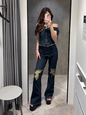 豊田朱莉さん（レディース・157cm）の夏コーディネート
