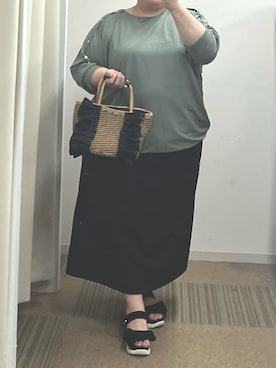 「ぽっちゃり、夏」｜「アイテム（スカート）」を使った、nunu＊さん（レディース・160cm）の夏コーディネート