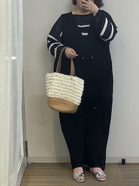 「大きいサイズレディースファッション」｜「アイテム（オールインワン・サロペット）」を使った、nunu＊さん（レディース・160cm）の夏コーディネート