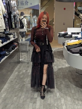 「アイテム（その他トップス、レッド系）」を使った、Siaoさん（レディース・161cm）の夏コーディネート