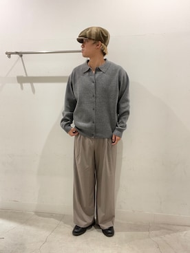 「SENSE OF PLACE by URBAN RESEARCH(センスオブプレイスバイアーバンリサーチ)の『一部WEB限定カラー』『洗濯可』スウェットライクニットカーディガン(カーディガン/ボレロ、グレー系)」を使った、yujiさん(メンズ・178cm)の秋コーディネート