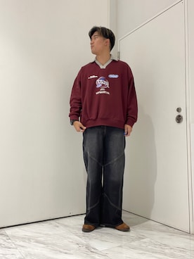 「大学生コーデ」｜「アイテム（スウェット）」を使った、yujiさん（メンズ・178cm）の秋コーディネート