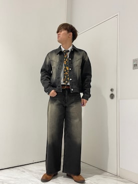 「大学生コーデ」｜「アイテム（デニムジャケット）」を使った、yujiさん（メンズ・178cm）の冬コーディネート