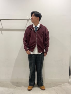 「アイテム（ネクタイ、グリーン系）」を使った、yujiさん（メンズ・178cm）の秋コーディネート