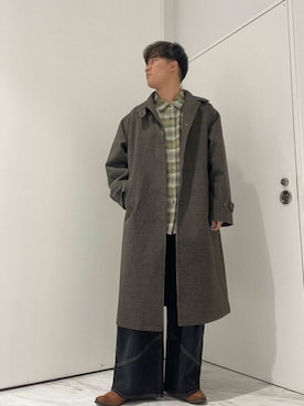 「アイテム（ステンカラーコート）」を使った、yujiさん（メンズ・178cm）の秋コーディネート