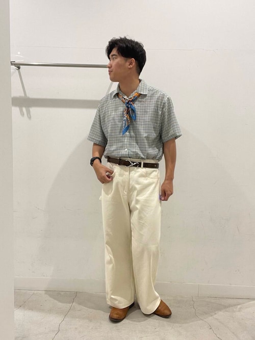 チェックオープンカラーショートスリーブシャツ