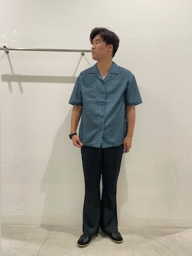 「ブルーシャツ」｜yujiさん（メンズ・178cm）の夏コーディネート