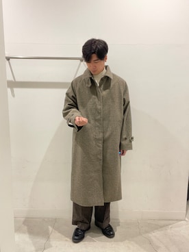 「SENSE OF PLACE by URBAN RESEARCH（センスオブプレイスバイアーバンリサーチ）のネップワイドダブルスラックス（スラックス）」を使った、yujiさん（メンズ・178cm）の秋コーディネート