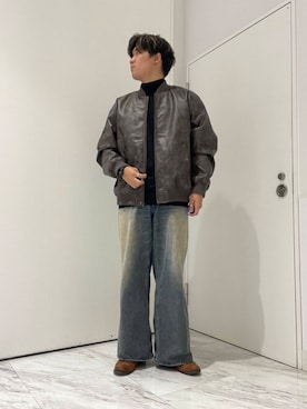 「アイテム（MA-1）」を使った、yujiさん（メンズ・178cm）の秋コーディネート