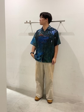 「SENSE OF PLACE by URBAN RESEARCH(センスオブプレイスバイアーバンリサーチ)の『別注』The Met×SENSE OF PLACE ショートスリーブ シャツ(モネ)(シャツ/ブラウス、ブラック系)」を使った、yujiさん(メンズ・178cm)の夏コーディネート
