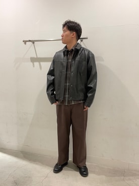 「SENSE OF PLACE by URBAN RESEARCH(センスオブプレイスバイアーバンリサーチ)のFLジップブルゾン(ブルゾン、ブラック系)」を使った、yujiさん(メンズ・178cm)の秋コーディネート