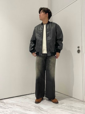 「アイテム（MA-1）」を使った、yujiさん（メンズ・178cm）の秋コーディネート