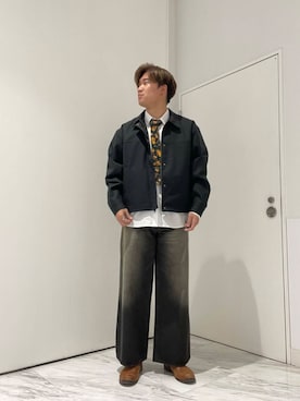 「大学生」｜「アイテム（ブルゾン）」を使った、yujiさん（メンズ・178cm）の冬コーディネート
