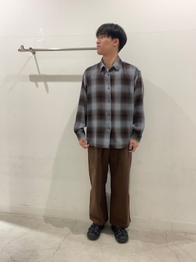「SENSE OF PLACE by URBAN RESEARCH（センスオブプレイスバイアーバンリサーチ）のオンブレーチェックレギュラーカラーシャツ（シャツ/ブラウス）」を使った、yujiさん（メンズ・178cm）の春コーディネート