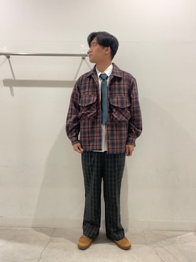 「アイテム（ネクタイ、グリーン系）」を使った、yujiさん（メンズ・178cm）の秋コーディネート