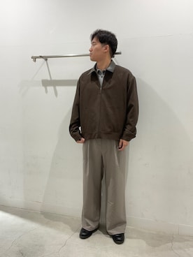 「SENSE OF PLACE by URBAN RESEARCH(センスオブプレイスバイアーバンリサーチ)のFLカラージップブルゾン(ブルゾン、ブラウン系)」を使った、yujiさん(メンズ・178cm)の秋コーディネート