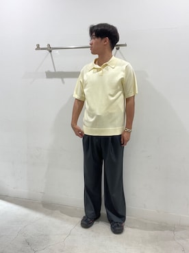 「SENSE OF PLACE by URBAN RESEARCH（センスオブプレイスバイアーバンリサーチ）の『速乾』ドライタッチ2タックワイドパンツ（その他パンツ）」を使った、yujiさん（メンズ・178cm）の夏コーディネート