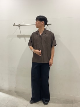 「SENSE OF PLACE by URBAN RESEARCH(センスオブプレイスバイアーバンリサーチ)のシャンブレーオープンカラーシャツ(シャツ/ブラウス、ブラウン系)」を使った、yujiさん(メンズ・178cm)の春コーディネート