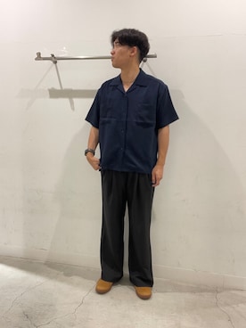 「SENSE OF PLACE by URBAN RESEARCH(センスオブプレイスバイアーバンリサーチ)のシアサッカーオープンカラーシャツ(シャツ/ブラウス、ブルー系)」を使った、yujiさん(メンズ・178cm)の夏コーディネート