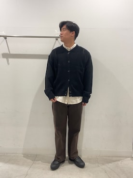 「SENSE OF PLACE by URBAN RESEARCH（センスオブプレイスバイアーバンリサーチ）のハリヌキケーブルニットカーディガン（カーディガン/ボレロ）」を使った、yujiさん（メンズ・178cm）の秋コーディネート