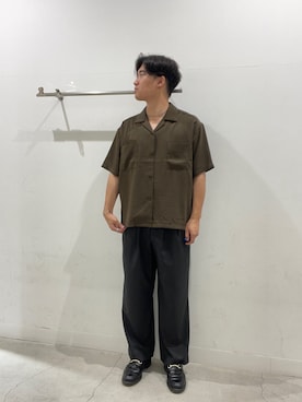 「SENSE OF PLACE by URBAN RESEARCH(センスオブプレイスバイアーバンリサーチ)のシアサッカーオープンカラーシャツ(シャツ/ブラウス、ブラウン系)」を使った、yujiさん(メンズ・178cm)の夏コーディネート