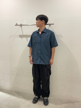 「SENSE OF PLACE by URBAN RESEARCH(センスオブプレイスバイアーバンリサーチ)の『イージーケア/速乾』クイックドライレギュラーカラーショートスリーブシャツ(シャツ/ブラウス、ブルー系)」を使った、yujiさん(メンズ・178cm)の春コーディネート